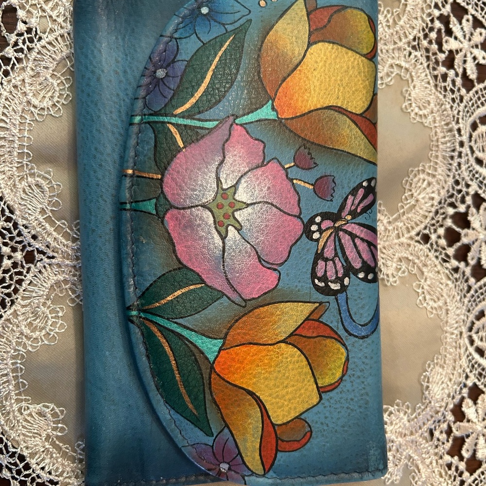 Anuschka Hand Painted Leather Wallet